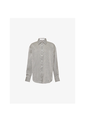 Womens The Frankie Shop Lui Striped Woven Shirt