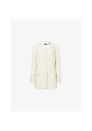 Womens Theory Notch-Lapels Relaxed-Fit Woven Blazer