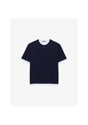 Womens Prada Oversized Round-Neck Cotton-Jersey T-Shirt