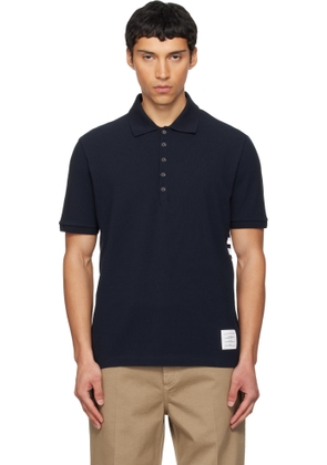 Thom Browne Navy Classic Pique 4-Bar Polo