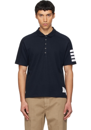 Thom Browne Navy Milano Cotton 4-Bar Polo