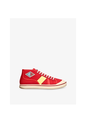 Mens Bottega Veneta Eliot Canvas and Leather Mid-Top Trainers
