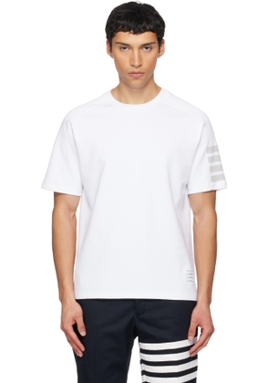 Thom Browne White Milano Cotton 4-Bar T-shirt