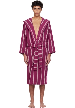Tekla Pink Terry Hooded Bathrobe