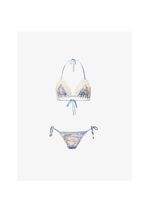 Womens Zimmermann Cascadian Crochet Triangle Bikini Set