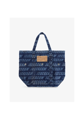 Mens Icecream Logo-Print Denim Tote Bag