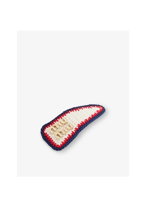 Womens Miu Miu Logo-Plaque Crochet Hair Clip