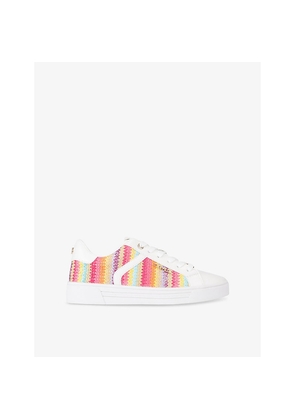 Womens Carvela Daze Stripe Faux-Leather Low-Top Trainers