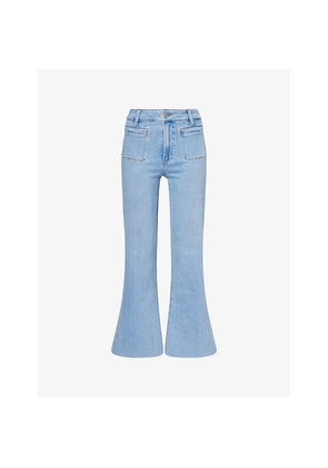 Womens Paige Marlow Skimmer Flared Stretch-Denim Blend Jeans