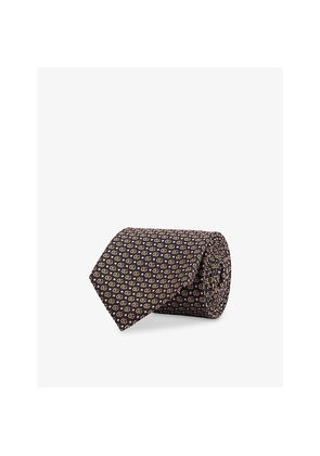 Mens Gucci Dottola Logo-Pattern Silk Tie