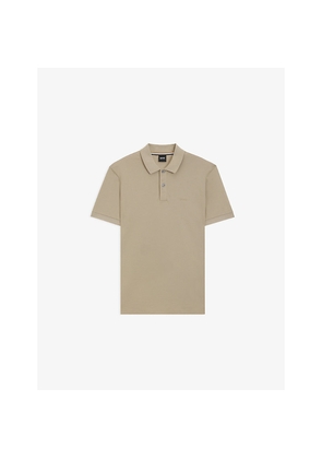 Mens Boss Logo-Embroidered Short-Sleeve Cotton Polo