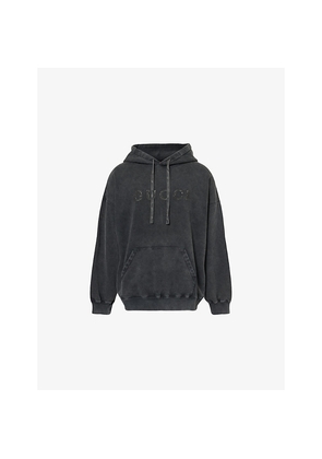 Mens Gucci Logo-Embroidered Cotton Hoody