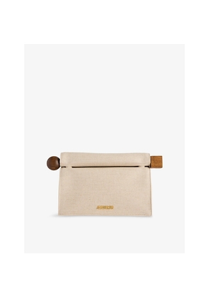 Womens Jacquemus The Rond Carré Linen Clutch