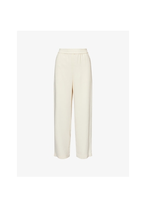 Womens Theory Drawstring Wide-Leg Woven Trousers