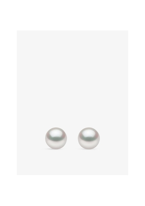 Womens Yoko London Round 18ct White-Gold and Pearl Stud Earrings