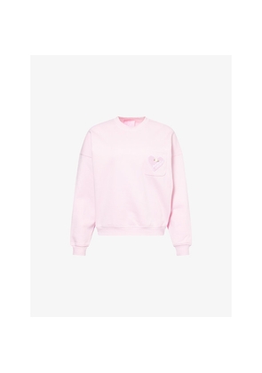 Womens Ru & Rocka x The Nap Co Heart-Appliqué Cotton-Jersey Sweatshirt