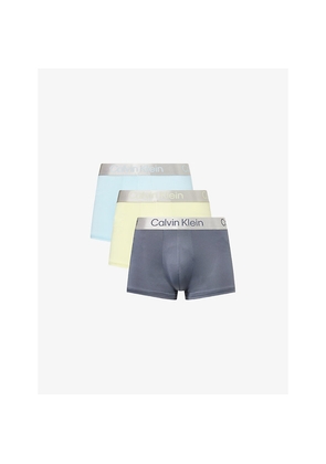 Mens Calvin Klein Brushed Pack-Of-Three Stretch-Woven Trunks