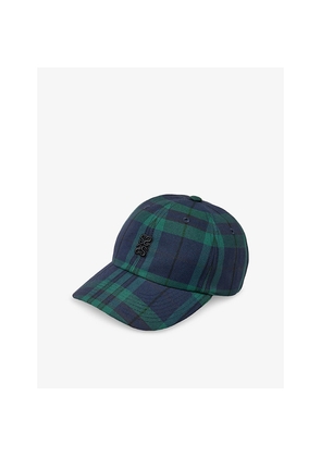 Womens Sandro Logo-Embroidered Checked Woven Cap