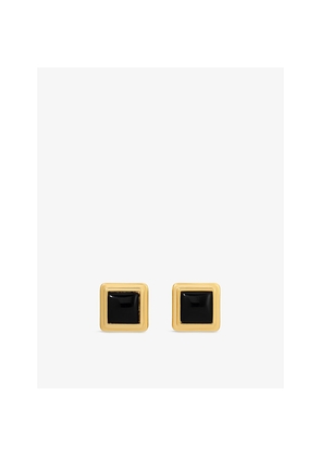 Womens Heaven Mayhem Archer Yellow-Gold Plated Metal Stud Earrings