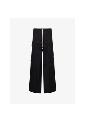 Mens Rick Owens Cargobelas Flared Stretch-Cotton Trousers