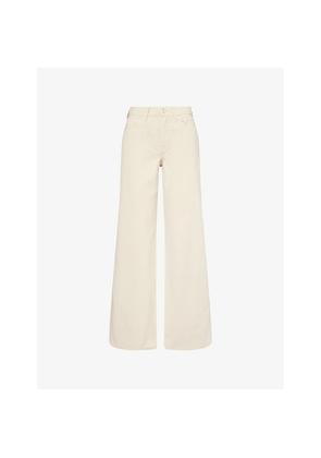 Womens 7 For All Mankind Lotta High-Rise Wide-Leg Denim-Twill Jeans