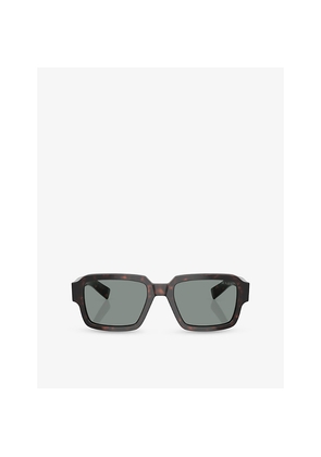 Womens Prada Pr 02Zs Rectangle-Frame Acetate Sunglasses