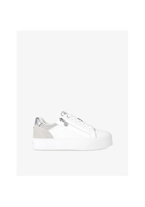 Womens Carvela Statement Zip Faux-Leather Trainers