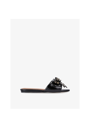 Womens Kurt Geiger London Kensington Bow Patent-Leather Sandals