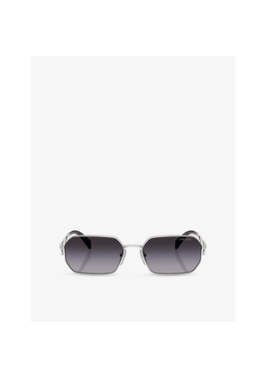 Womens Prada Pr A51S Square-Frame Metal Sunglasses