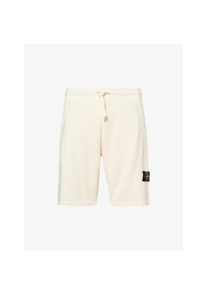 Mens Stone Island Logo-Patch Relaxed-Fit Cotton-Jersey Shorts