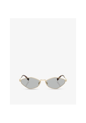 Womens Miu Miu Mu 56Zs Oval-Frame Metal Sunglasses