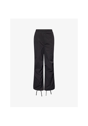 Womens A Bathing Ape Crystal-Logo Straight-Leg Woven Army Trousers