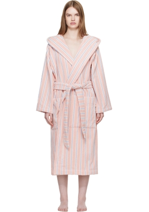 Tekla Pink Terry Hooded Bathrobe