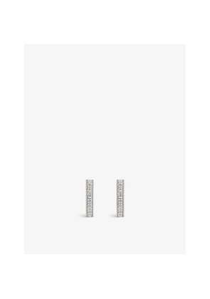 Womens Monica Vinader Signature Skinny Silver and Diamond Stud Earrings