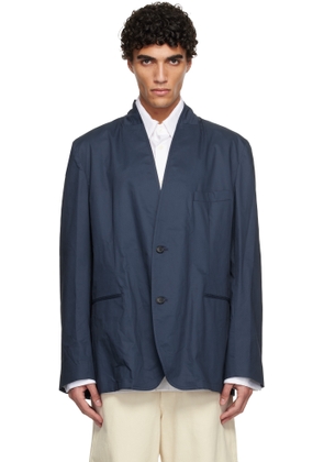 Hed Mayner Navy Cotton Blazer