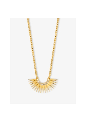 Womens Rachel Jackson Mini Rising Sun 18ct Gold-Plated Sterling Silver and White Topaz Necklace