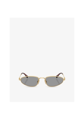Womens Miu Miu Mu A52S Oval-Frame Metal Sunglasses