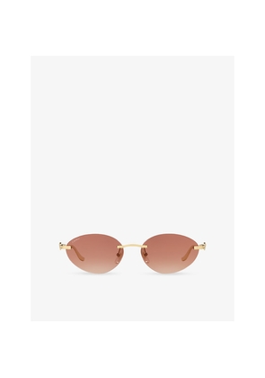 Cartier ct0504S Oval-Frame Metal Sunglasses
