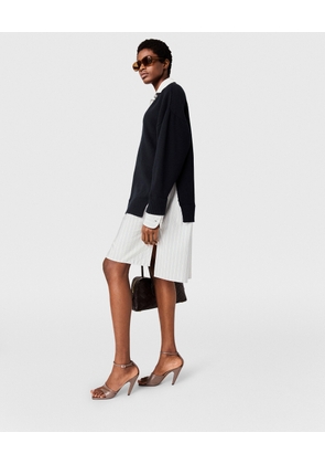 Stella McCartney - Crewneck Jumper Shirt Dress, Woman, Navy, Size: M