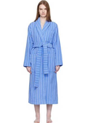 Tekla Blue & White Terry Classic Bathrobe