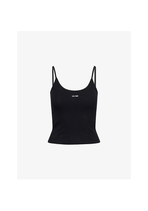 Womens Team Wang Design Logo-Print Ribbed Stretch-Knit Camisole Top