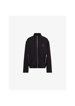 Womens Team Wang Design Logo-Print High-Neck Woven Track Jacket