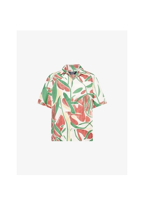 Mens Jacquemus La Chemise Fonccio Graphic-Print Cotton Shirt