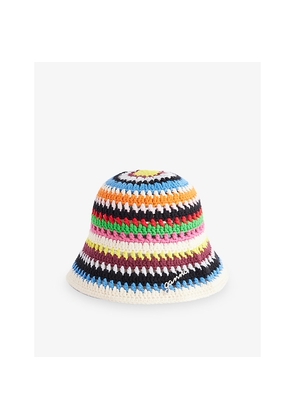 Womens Ganni Crochet Cotton Bucket Hat