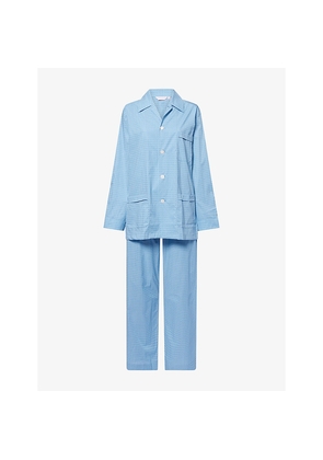 Mens Derek Rose Dr Nelson 106 Patterned Cotton Pyjama Set