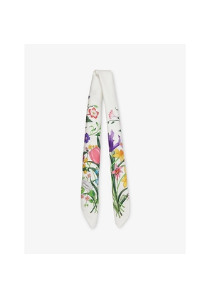 Womens Gucci Fly Flora Silk Scarf
