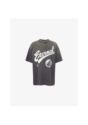 Mens Saint MXXXXXX Oversized Graphic-Print Cotton T-Shirt