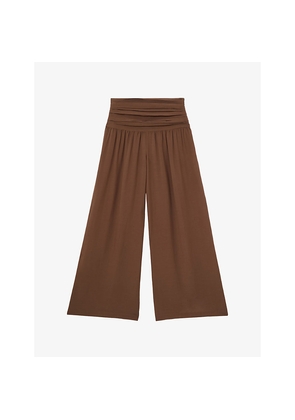 Womens Reiss Lola Relaxed-Fit Wide-Leg Woven Trousers