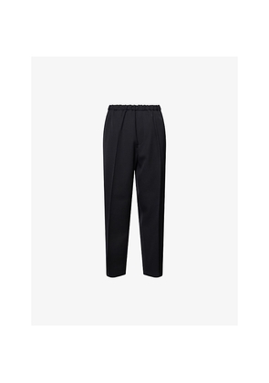 Mens Jil Sander Drawstring Wide Tapered-Leg Wool Gabardine Trousers
