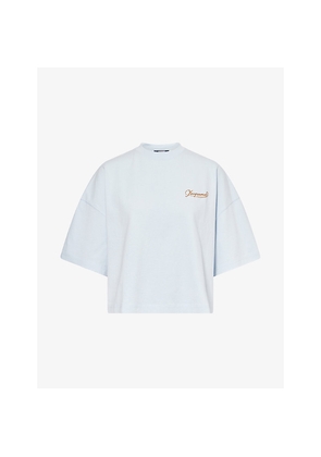 Womens Jacquemus Logo-Embroidered Relaxed-Fit Cotton T-Shirt